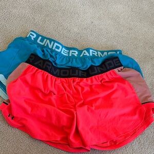 Lot of 2 - Under Armour Women's Athletic Shorts - Teal, Red, and Black 2x